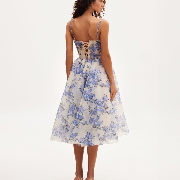 Milla Hydrangea spaghetti strap midi dress - Picture 3 of 7
